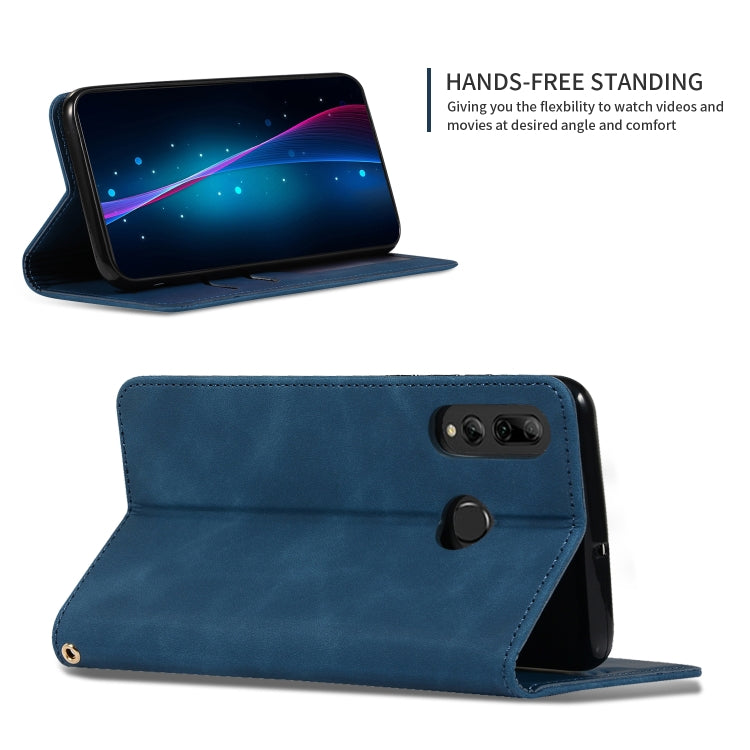 Retro Skin Feel Business Magnetic Horizontal Flip Leather Case for Huawei P Smart 2019 & P Smart Plus 2019(Navy Blue)