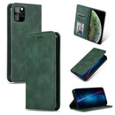 Retro Skin Feel Business Magnetic Horizontal Flip Leather Case for iPhone 11 Pro(Army Green)