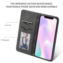 Retro Skin Feel Business Magnetic Horizontal Flip Leather Case for iPhone 11(Dark Gray)