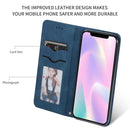 Retro Skin Feel Business Magnetic Horizontal Flip Leather Case for iPhone 11(Navy Blue)