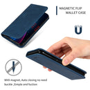 Retro Skin Feel Business Magnetic Horizontal Flip Leather Case for iPhone 11(Navy Blue)