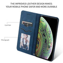 Retro Skin Feel Business Magnetic Horizontal Flip Leather Case for iPhone 11 Pro Max(Navy Blue)