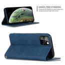 Retro Skin Feel Business Magnetic Horizontal Flip Leather Case for iPhone 11 Pro Max(Navy Blue)