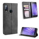 Magnetic Buckle Retro Crazy Horse Texture Horizontal Flip Leather Case for HTC U19E , with Holder & Card Slots & Photo Frame(Black)
