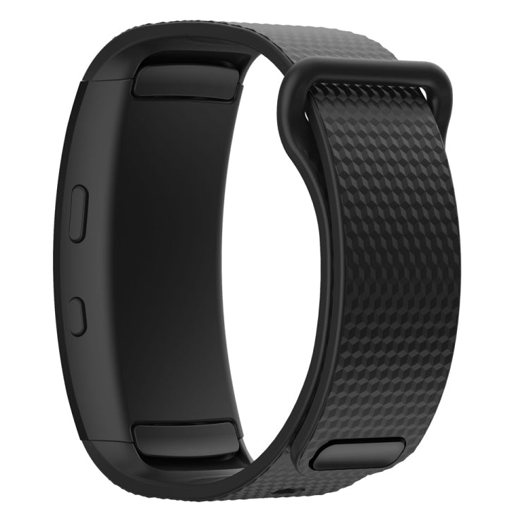 Silicone Watch Band for Samsung Gear Fit2 SM-R360, Wrist Strap Size:150-213mm(Black)