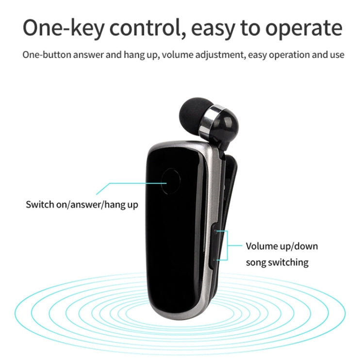 K39 Wireless Bluetooth Headset CSR DSP chip In-Ear Vibrating Alert Wear Clip Hands Free Earphone (White)