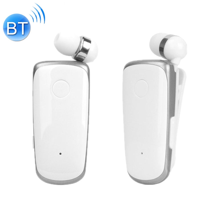 K39 Wireless Bluetooth Headset CSR DSP chip In-Ear Vibrating Alert Wear Clip Hands Free Earphone (White)