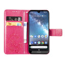 Four-leaf Clasp Embossed Buckle Mobile Phone Protection Leather Case with Lanyard & Card Slot & Wallet & Bracket Function for Nokia 2.2(Magenta)