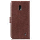 Four-leaf Clasp Embossed Buckle Mobile Phone Protection Leather Case with Lanyard & Card Slot & Wallet & Bracket Function for Nokia 2.2(Brown)