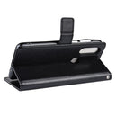 Retro Crazy Horse Texture Horizontal Flip Leather Case for Motorola One Action , with Holder & Card Slots & Photo Frame(Black)