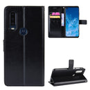 Retro Crazy Horse Texture Horizontal Flip Leather Case for Motorola One Action , with Holder & Card Slots & Photo Frame(Black)