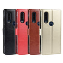 Retro Crazy Horse Texture Horizontal Flip Leather Case for Motorola One Action , with Holder & Card Slots & Photo Frame(Black)