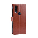 Retro Crazy Horse Texture Horizontal Flip Leather Case for Motorola One Action , with Holder & Card Slots & Photo Frame(Brown)