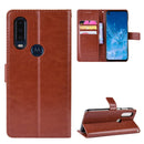 Retro Crazy Horse Texture Horizontal Flip Leather Case for Motorola One Action , with Holder & Card Slots & Photo Frame(Brown)