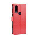 Retro Crazy Horse Texture Horizontal Flip Leather Case for Motorola One Action , with Holder & Card Slots & Photo Frame(Red)