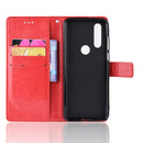 Retro Crazy Horse Texture Horizontal Flip Leather Case for Motorola One Action , with Holder & Card Slots & Photo Frame(Red)