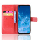 Retro Crazy Horse Texture Horizontal Flip Leather Case for Motorola One Action , with Holder & Card Slots & Photo Frame(Red)