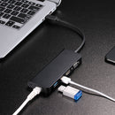 USB 3.0 Hubs 6 in 1 Type C Hub Type-C to HDMI VGA RJ45 Dual USB3.0 PD Charging Port Adapter Cable Converter for Laptop Macbook(Silver)