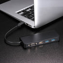 USB 3.0 Hubs 6 in 1 Type C Hub Type-C to HDMI VGA RJ45 Dual USB3.0 PD Charging Port Adapter Cable Converter for Laptop Macbook(Silver)