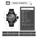 SKMEI 1515 Men Fashion Hip Hop Style Dual Display Electronic Watch Stainless Steel Watch(Black)