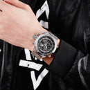 SKMEI 1515 Men Fashion Hip Hop Style Dual Display Electronic Watch Stainless Steel Watch(Silvery)