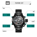 SKMEI 1515 Men Fashion Hip Hop Style Dual Display Electronic Watch Stainless Steel Watch(Rose Gold)