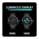 SKMEI 1515 Men Fashion Hip Hop Style Dual Display Electronic Watch Stainless Steel Watch(Rose Gold)
