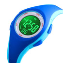 SKMEI 1459 Sports Waterproof Children's Watch Small Camouflage Student Gift Watch Electronic Watch(Blue)