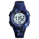 SKMEI 1459 Sports Waterproof Children's Watch Small Camouflage Student Gift Watch Electronic Watch(Camouflage Blue)