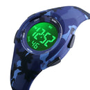 SKMEI 1459 Sports Waterproof Children's Watch Small Camouflage Student Gift Watch Electronic Watch(Camouflage Blue)