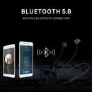 DM-22 Magnetic Bluetooth Earphone DM-22 Neckband Sport headset with Mic Wireless Handsfree Earphoness(Black)