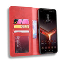 Magnetic Buckle Retro Crazy Horse Texture Horizontal Flip Leather Case for Asus ROG Phone II ZS660KL ,with Holder & Card Slots & Photo Frame(Red)