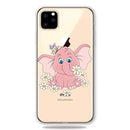 Pattern Printing Soft TPU Cell Phone Cover Case for iPhone 11(Pink weevil)