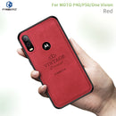 PINWUYO Shockproof Waterproof Full Coverage PC + TPU + Skin Protective Case for Motorola Moto P40 / P50 / One Vision(Red)