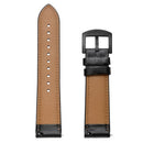 For Samsung Galaxy Watch Active 2 22mm Leather Eyelet Sport Watch Band(Black)