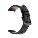 For Samsung Galaxy Watch Active 2 22mm Leather Eyelet Sport Watch Band(Black)