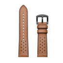 For Samsung Galaxy Watch Active 2 22mm Leather Eyelet Sport Watch Band(Brown)