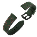 For Samsung Galaxy Watch Active 20mm Leather Eyelet Sport Watch Band(Army Green)