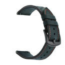For Samsung Galaxy Watch Active 20mm Leather Eyelet Sport Watch Band(Dark Blue)