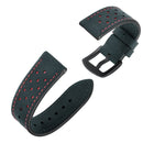 For Samsung Galaxy Watch Active 20mm Leather Eyelet Sport Watch Band(Dark Blue)