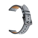 For Samsung Galaxy Watch Active 20mm Leather Eyelet Sport Watch Band (Grey)