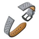 For Samsung Galaxy Watch Active 20mm Leather Eyelet Sport Watch Band (Grey)