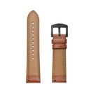 For Samsung Galaxy Watch Active 20mm Leather Eyelet Sport Watch Band (All Brown)