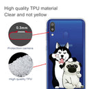 For Galaxy A20 / A30 3D Pattern Printing Extremely Transparent TPU Phone Case(Self-portrait Dog)