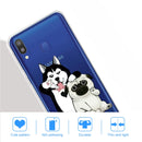 For Galaxy A20 / A30 3D Pattern Printing Extremely Transparent TPU Phone Case(Self-portrait Dog)