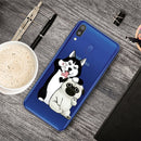 For Galaxy A20 / A30 3D Pattern Printing Extremely Transparent TPU Phone Case(Self-portrait Dog)