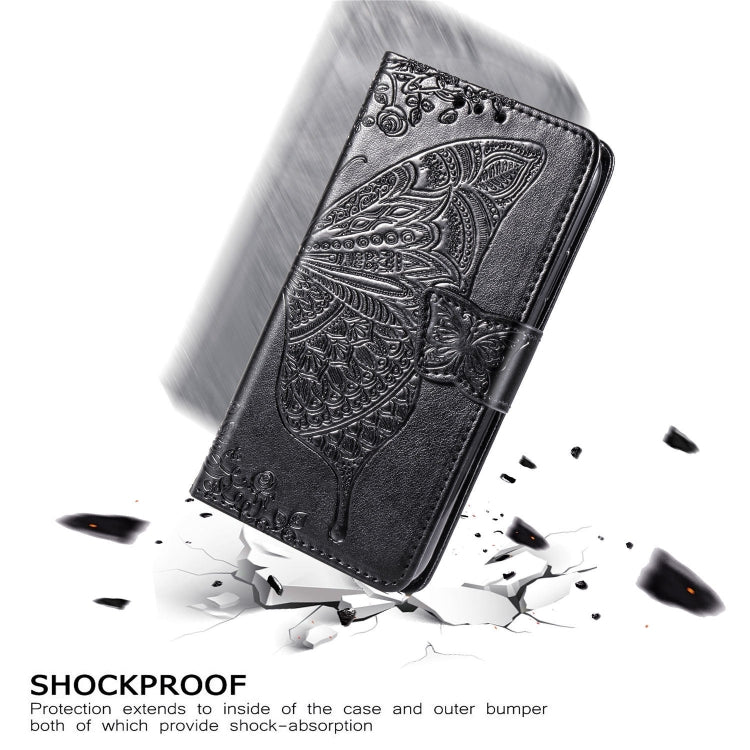 For Asus ROG Phone II 2 ZS660K Butterfly Love Flowers Embossing Horizontal Flip Leather Case with Holder & Card Slots & Wallet & Lanyard(Black)