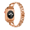 For Fitbit Versa / Fitbit Versa 2 / Fitbit Versa Lite Edition Universal X-shaped Metal Strap(Rose Gold)