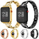 For Fitbit Versa / Fitbit Versa 2 / Fitbit Versa Lite Edition Universal X-shaped Metal Strap(Rose Gold)