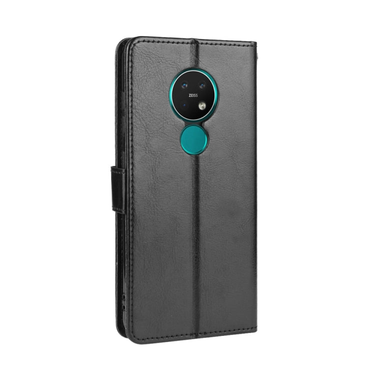 For Nokia 7.2 / Nokia 6.2 Retro Crazy Horse Texture Horizontal Flip Leather Case , with Holder & Card Slots & Photo Frame(Black)